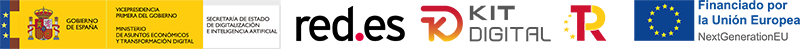 Gobierno de España · Ministerio de Asuntos Económicos y Transformación Digital · red.es · Kit Digital · Financiado por la Unión Europea, NextGenerationEU